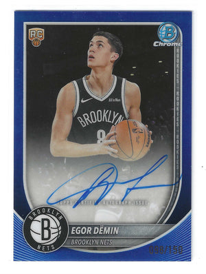 2025-26 Bowman Chrome Egor Demin #BCA-ED True Blue Refractor Rookie Auto RC /150