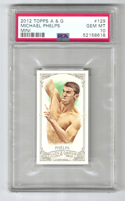2012 Topps Allen & Ginter Michael Phelps #129 Mini PSA 10 GEM MINT