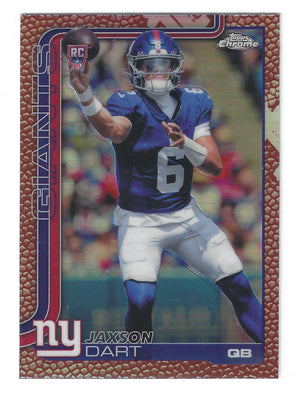 2025 Topps Chrome Jaxson Dart #306 Football Leather Refractor RC Rookie