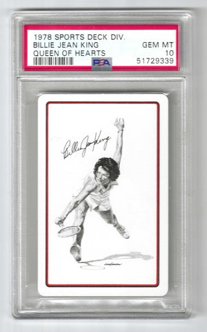 1978 Sports Deck Div Billie Jean King Queen of Hearts PSA 10 GEM MINT