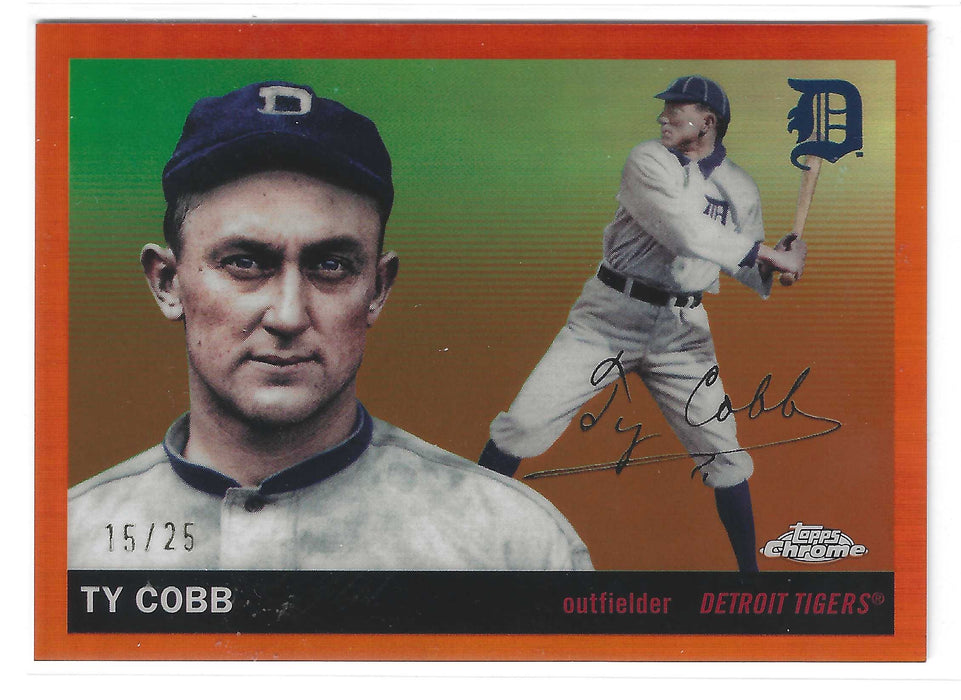 2025 Topps Chrome Platinum Ty Cobb #492 Orange Refractor /25 SSP