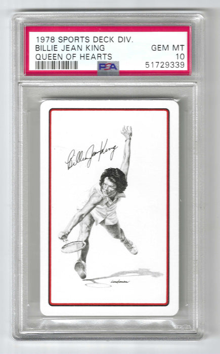 1978 Sports Deck Div Billie Jean King Queen of Hearts PSA 10 GEM MINT