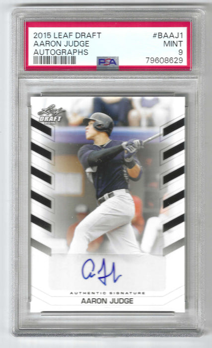 2015 Leaf Draft Aaron Judge #BA-AJ1 Prospect Rookie Auto RC PSA 9