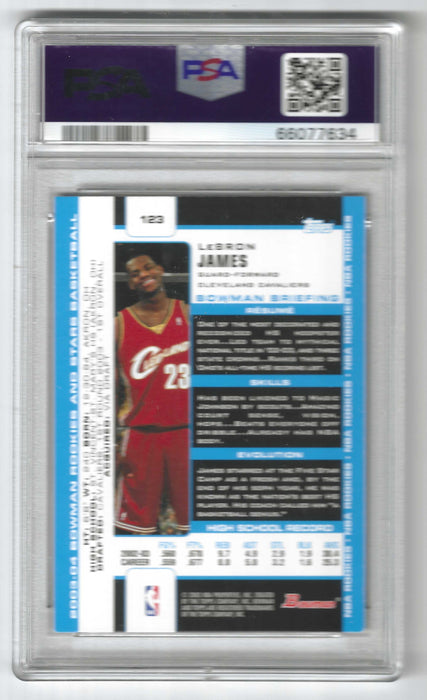 2003-04 Bowman Rookies & Stars LeBron James #123 RC Rookie PSA 7