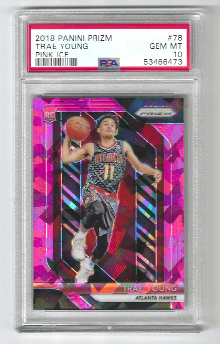2018 Panini Prizm Trae Young #78 Pink Ice RC Rookie PSA 10 GEM MINT
