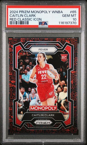 2024 Panini Prizm Monopoly WNBA Caitlin Clark #65 Red Classic Icon RC PSA 10