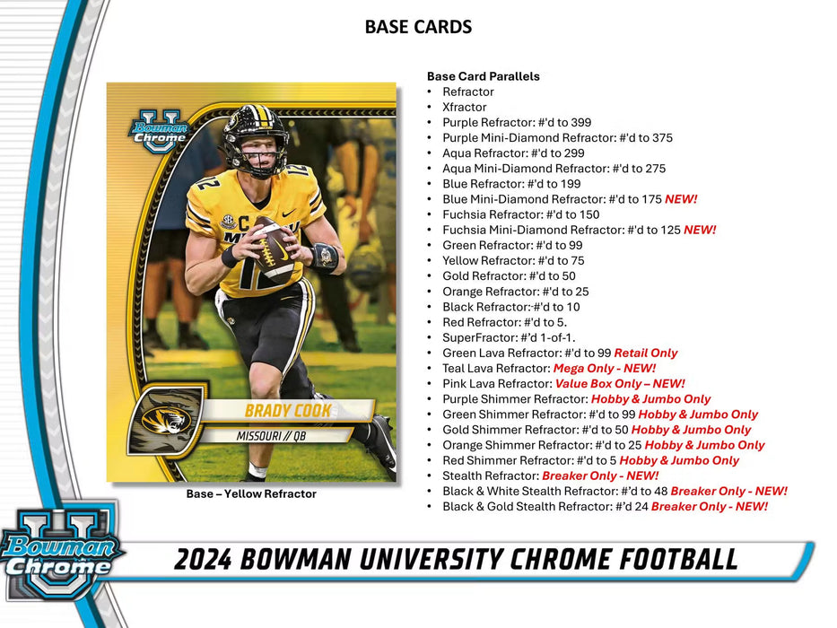 2024 Bowman University Chrome Football - Blaster Box