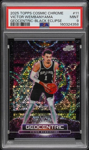 2025-26 Topps Cosmic Chrome Victor Wembanyama Geocentric Black Eclipse Case Hit /10 SSP PSA 9