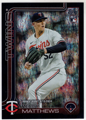 2025 Topps Update Series Zebby Matthews Black Foil #US37 RC