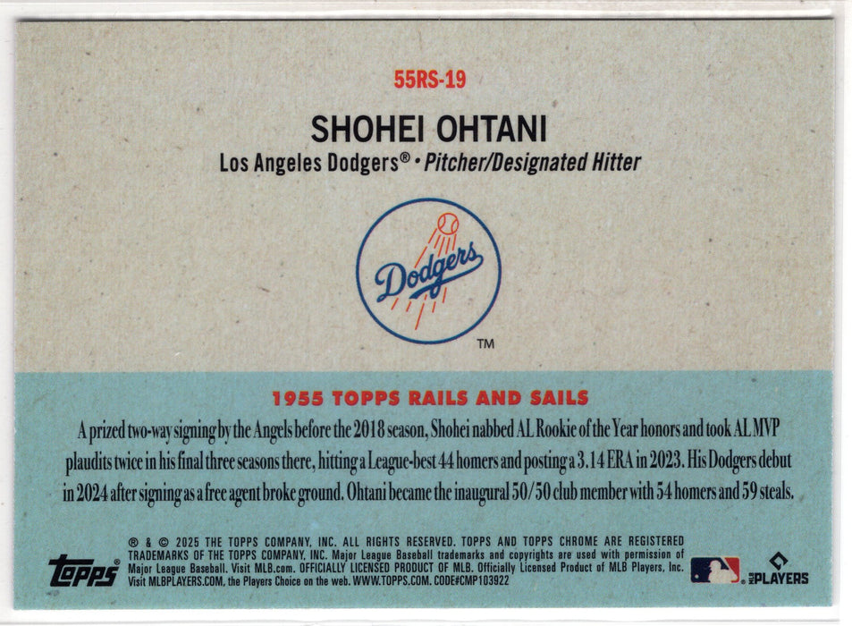 2025 Topps Chrome Shohei Ohtani Platinum Rails and Sails #55RS-19 A