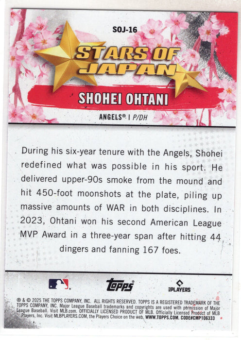 2025 Topps Tokyo Series Shohei Ohtani Stars of Japan #SOJ-16