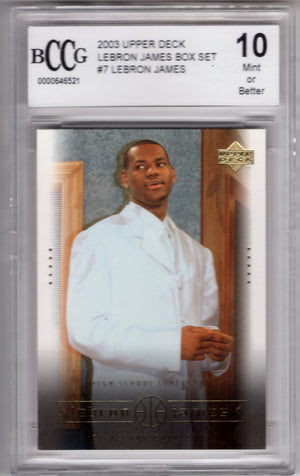 2003 Upper Deck LeBron James Box Set #7 RC Rookie BCCG 10