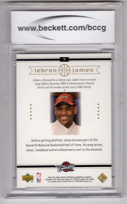 2003 Upper Deck LeBron James Box Set #7 RC Rookie BCCG 10