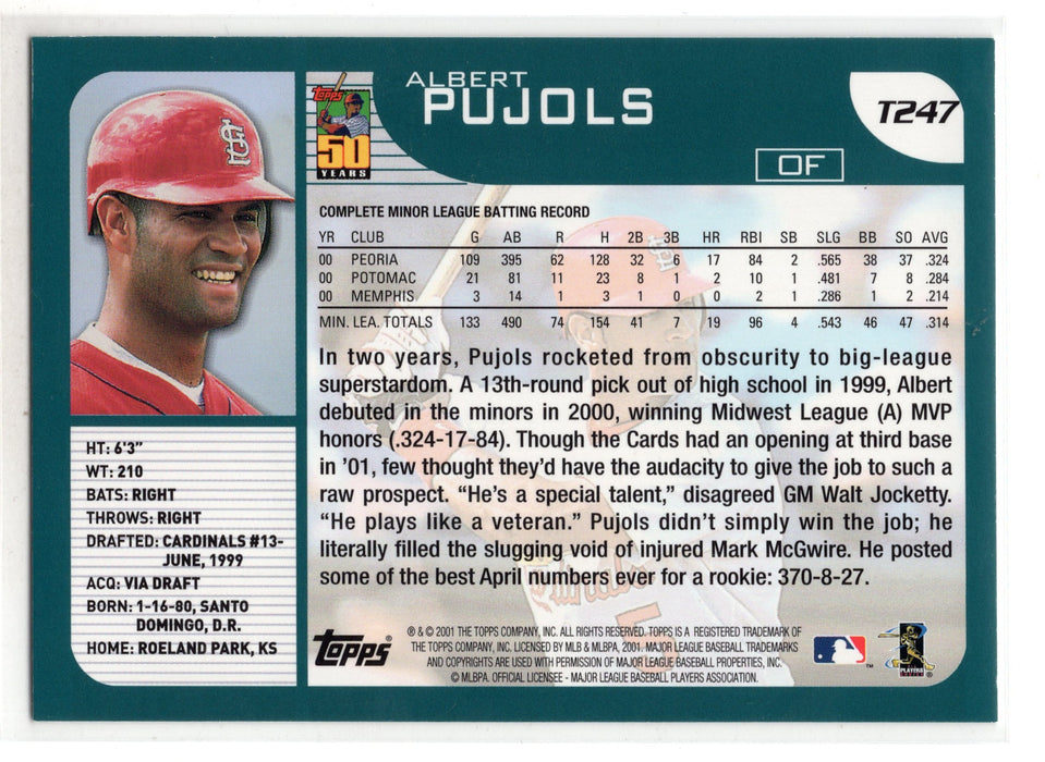 2001 Topps Traded & Rookies Albert Pujols #T247 RC Rookie