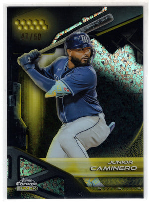 2026 Topps Chrome Black Junior Caminero #145 Gold Mini Diamond /50