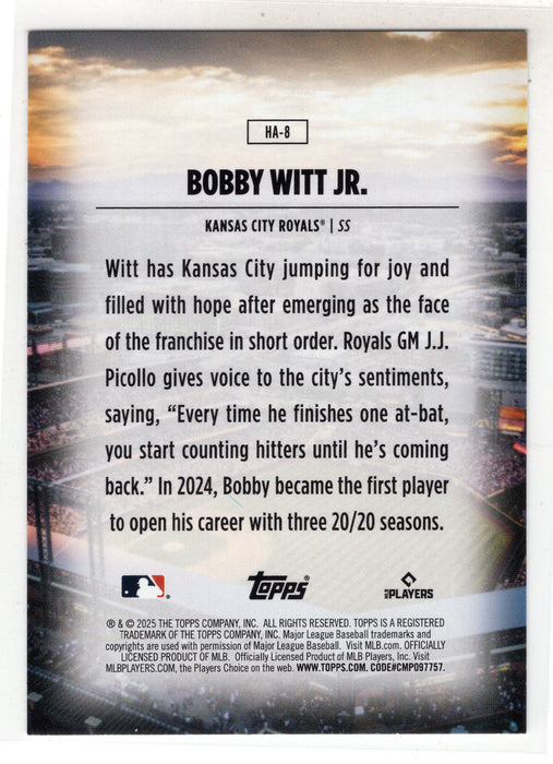 2025 Topps Series 1 Bobby Witt Jr. #HA-8 Home Field Advantage