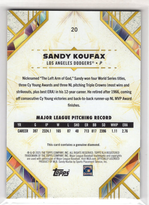 2025 Topps Diamond Icons Sandy Koufax #20 Black /10