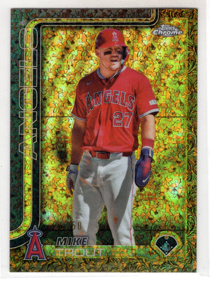 2025 Topps Chrome Gilded Mike Trout #27 Gold Mini Diamond /50