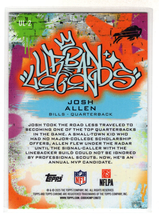2025 Topps Chrome Josh Allen #UL-2 Urban Legends