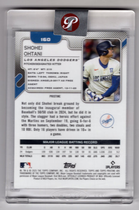 2025 Topps Pristine Shohei Ohtani #160 Blue Refractor /75
