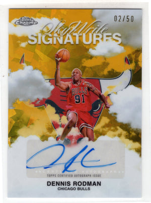 2025 Topps Chrome Dennis Rodman #SWS-DRM Gold Sky-Write Signatures Auto /50