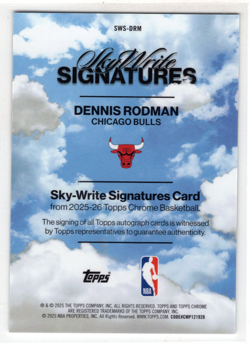 2025 Topps Chrome Dennis Rodman #SWS-DRM Gold Sky-Write Signatures Auto /50