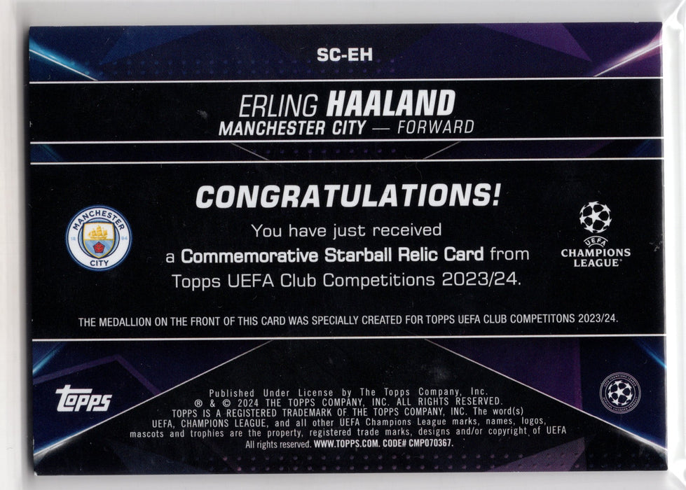 2024 Topps UEFA Club Championship Erling Haaland #SC-EH Commemorative Starball Relic