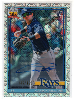 2026 Topps Series 2 Carson Williams #91C2-38 Silver Pack Mojo Refractor RC Rookie Auto /199