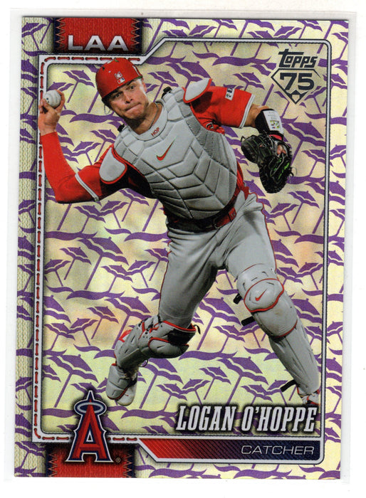 2026 Topps Series 2 Logan O'Hoppe #483 Beach Umbrella Holiday Foil /25