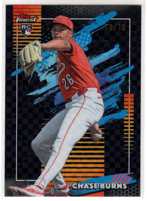2026 Topps Finest Chase Burns #194 Black X-Fractor RC Rookie /10