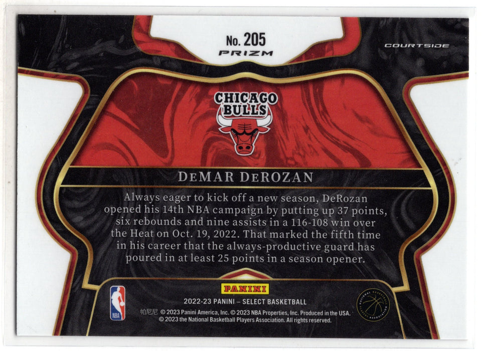 2022-23 Panini Select DeMar DeRozan #205 Courtside Tiger Stripe Prizm SP