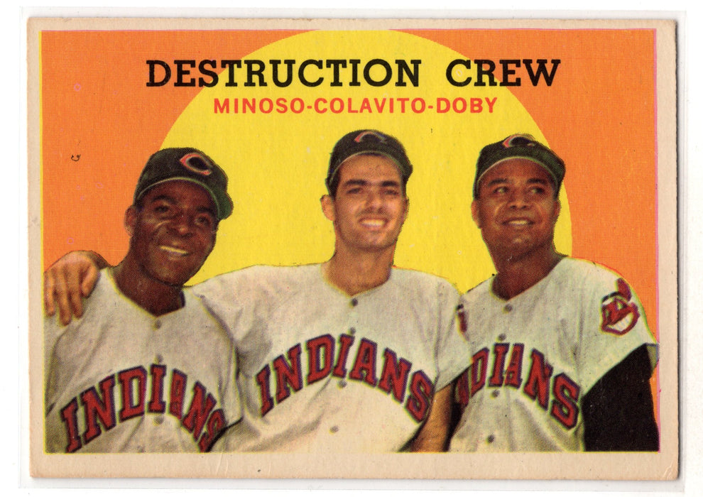 1959 Topps Destruction Crew Larry Doby Rocky Colavito Minnie Minoso #166