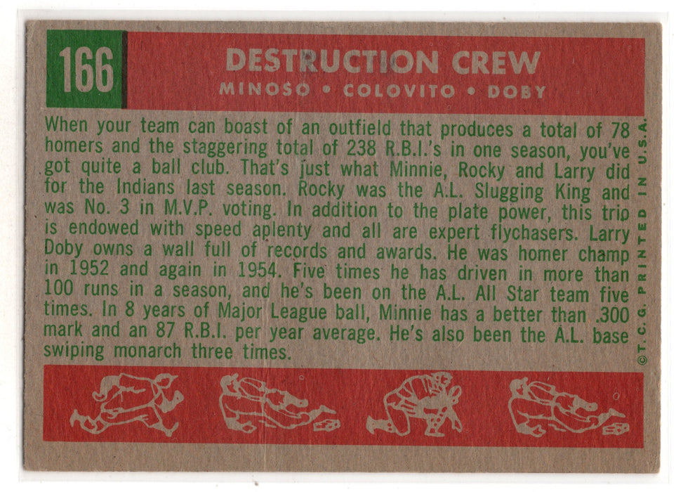 1959 Topps Destruction Crew Larry Doby Rocky Colavito Minnie Minoso #166