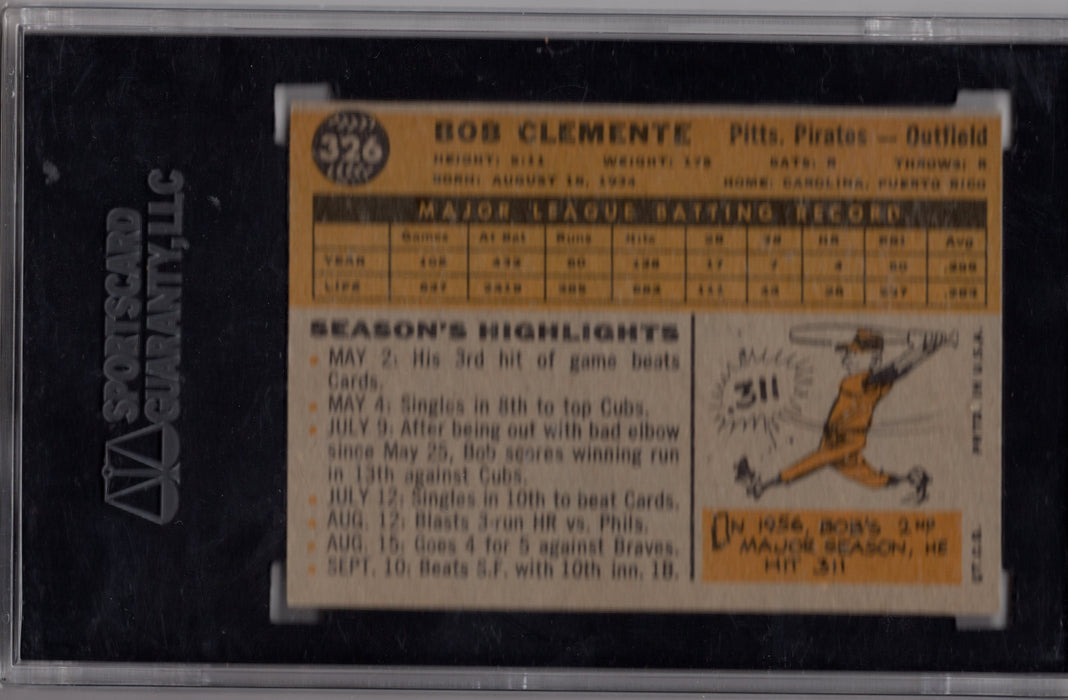 1960 Topps Bob Clemente #326 SGC 6.5