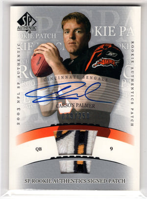 2003 Upper Deck SP Authentic Carson Palmer #270 RC Rookie Patch Auto /250