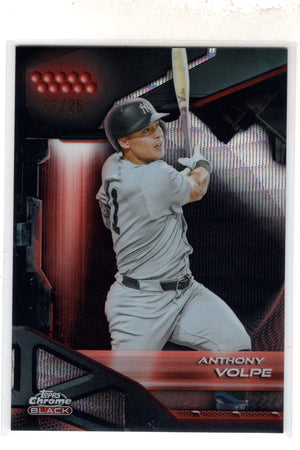2026 Topps Chrome Black Anthony Volpe #103 Orange Wave Refractor /25