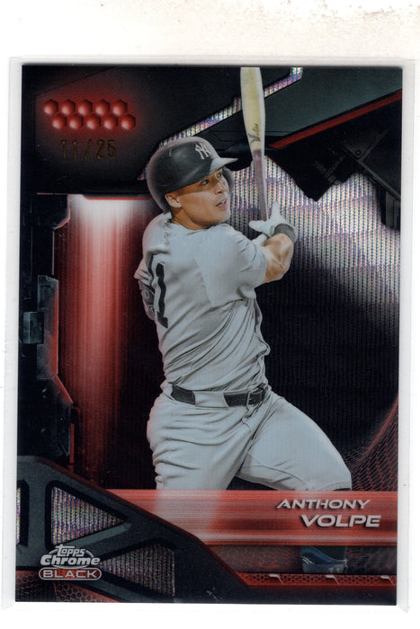 2026 Topps Chrome Black Anthony Volpe #103 Orange Wave Refractor /25