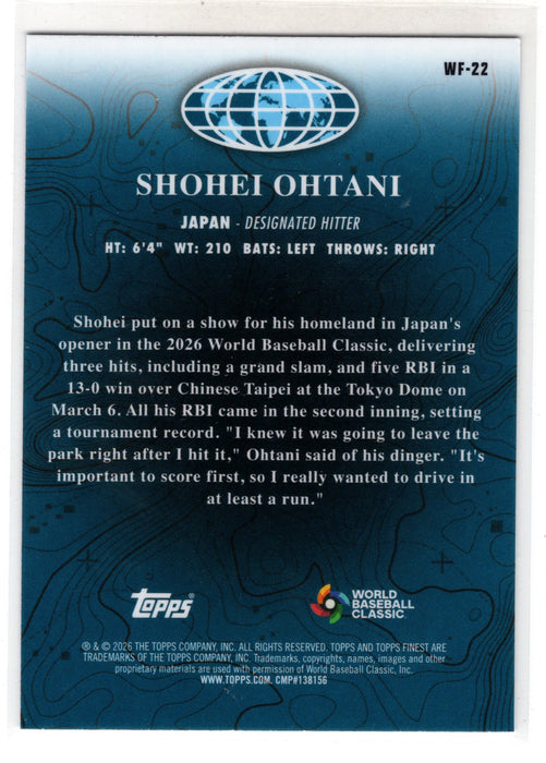 2026 Topps Finest Shohei Ohtani #WF-22 World's Finest