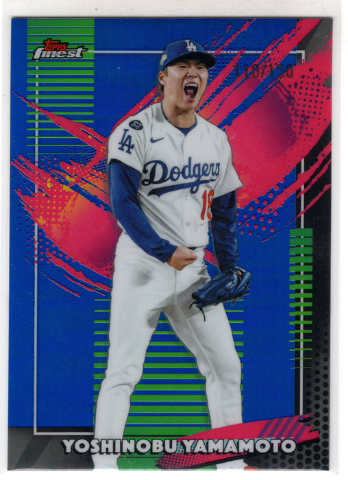 2026 Topps Finest Yoshinobu Yamamoto #215 Blue Refractor /150