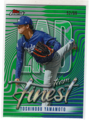 2026 Topps Finest Yoshinobu Yamamoto #TF-3 Green Refractor Team Finest /99