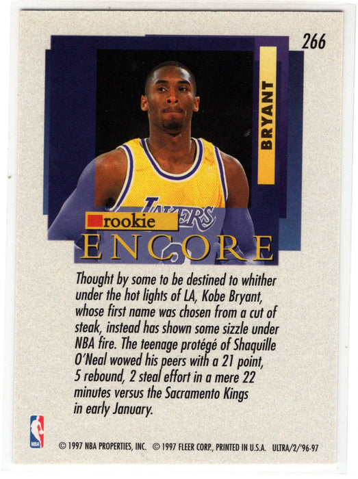 1997 Fleer Ultra Kobe Bryant #266 Encore RC Rookie B