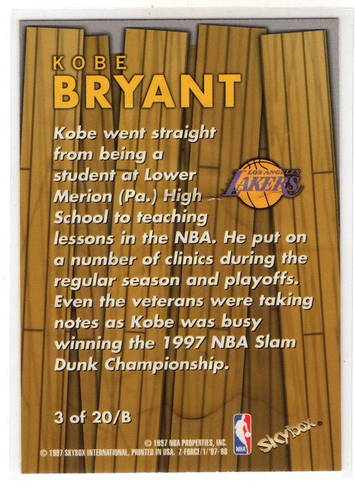 1997-98 Skybox Kobe Bryant #3 Z-Force Boss RC Rookie