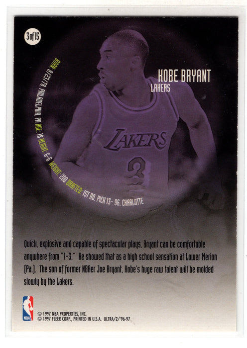 1997 Fleer Ultra Kobe Bryant #3 All Rookie RC
