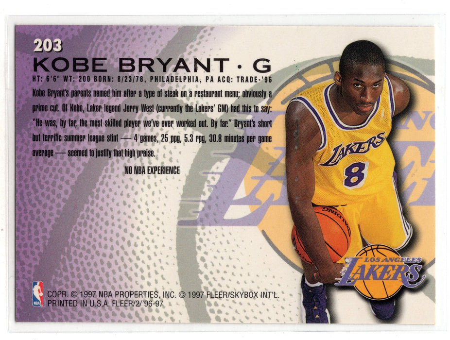 1996-97 Fleer Kobe Bryant #203 RC Rookie