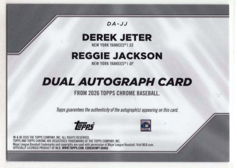 2026 Topps Chrome Derek Jeter Reggie Jackson #DA-JJ Dual Auto /25