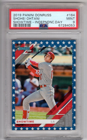 2019 Panini Donruss Shohei Ohtani #164 Showtime-Independence Day PSA 9