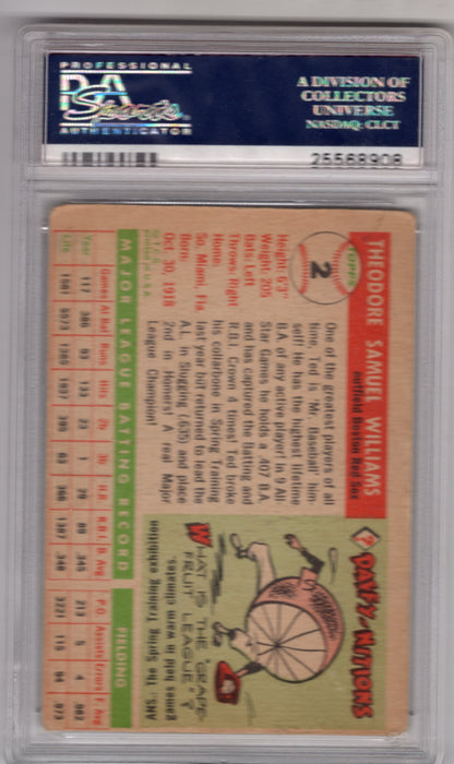 1955 Tops Ted Williams #2 PSA 2