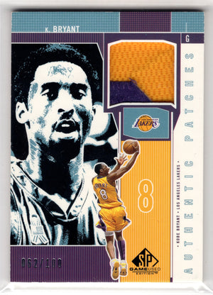 2002 Upper Deck SP Game Used Kobe Bryant #KB-P Authentic Patches /100