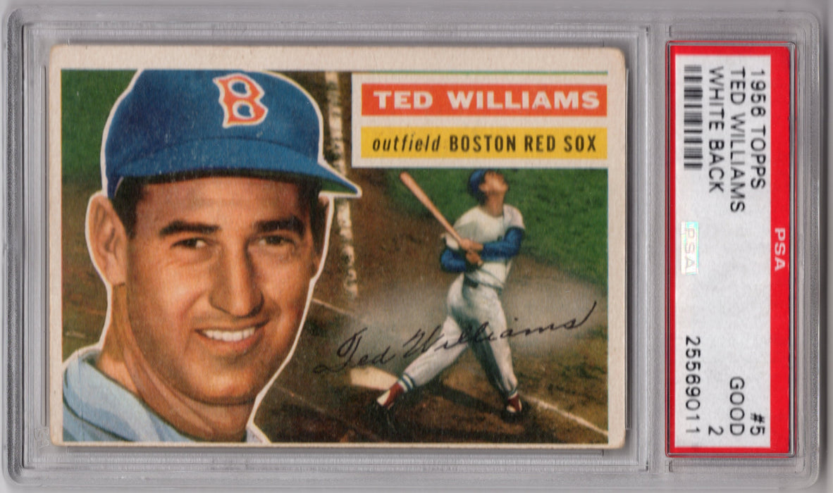 1956 Topps Ted Williams #4 White Back PSA 2