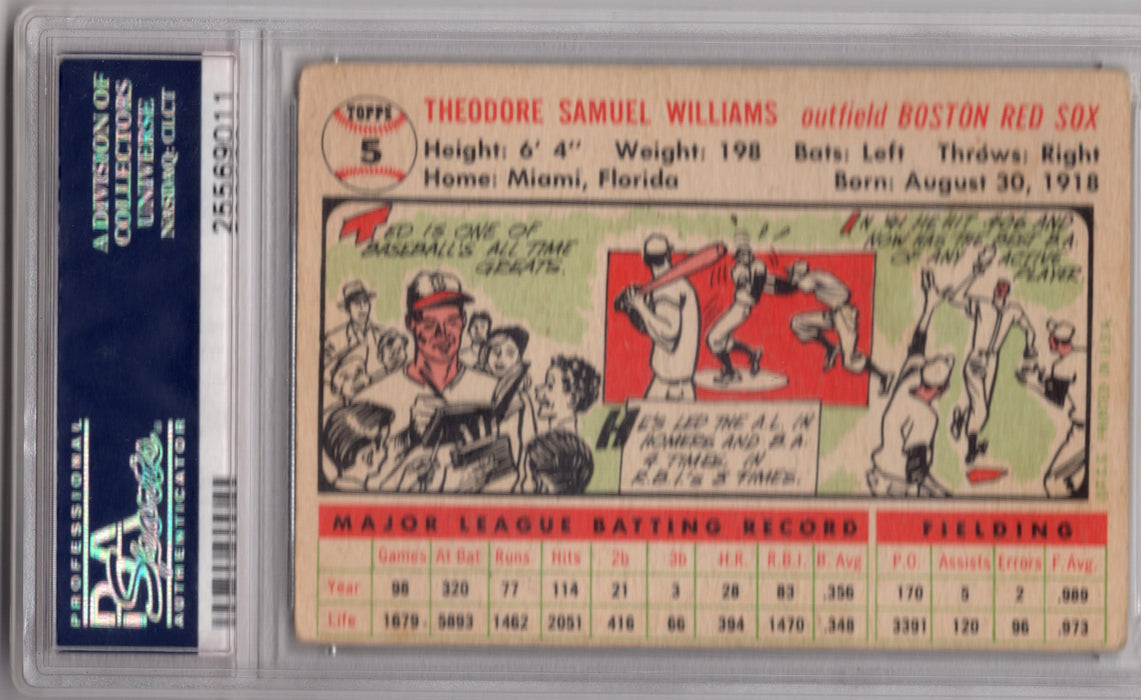 1956 Topps Ted Williams #4 White Back PSA 2